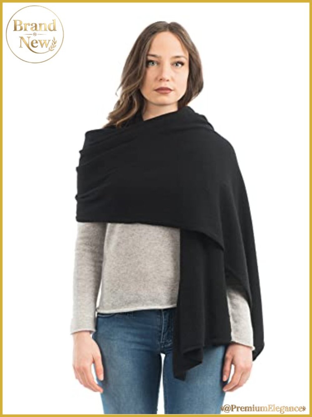 Wool Cashmere Blend Stole Wrap Scarf Shawl Pashmina One Size Italy